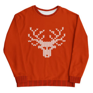 Pixelated Reindeer Red Ugly Christmas Sweater